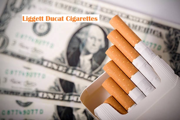 liggett ducat cigarettes pack featuring branding design of the past.
