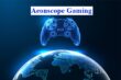 futuristic gamer immersed in aeonscope gaming world
