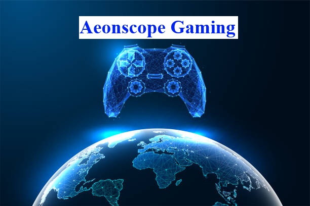 futuristic gamer immersed in aeonscope gaming world